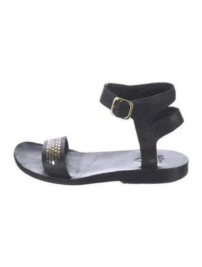 Pre-owned Calleen Cordero Leather Sandals In Black