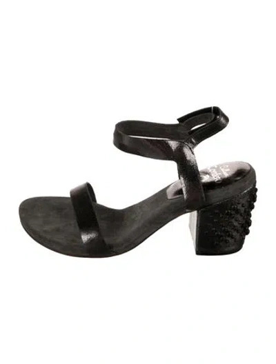 Pre-owned Calleen Cordero Leather Sandals In Black