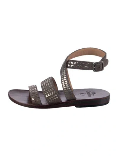 Pre-owned Calleen Cordero Leather Sandals In Brown