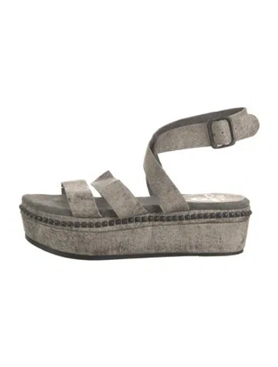 Pre-owned Calleen Cordero Leather Sandals In Grey