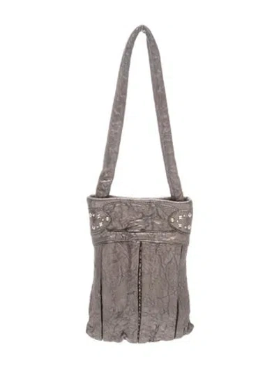 Pre-owned Calleen Cordero Leather Shoulder Bag In Grey