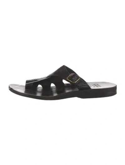 Pre-owned Calleen Cordero Leather Slides In Black