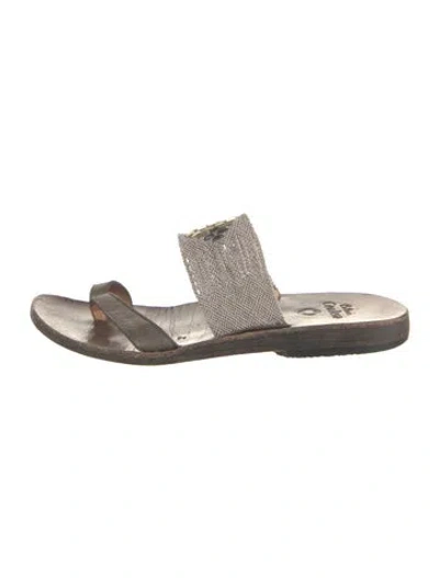 Pre-owned Calleen Cordero Leather Slides In Neutral