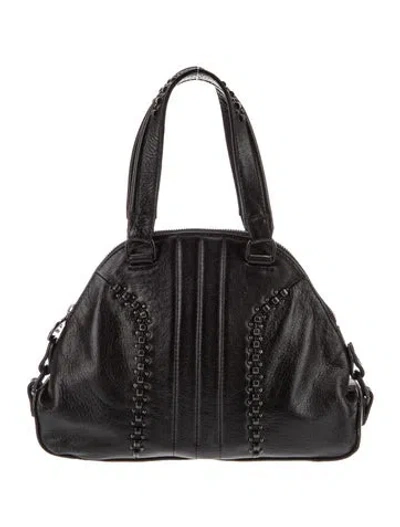Pre-owned Calleen Cordero Leather Top Handle Bag In Black