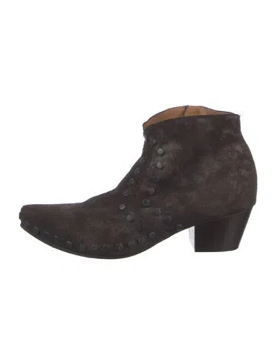 Pre-owned Calleen Cordero Leather Western Boots In Brown