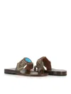 Calleen Cordero Mule Reina In Beige/turchese