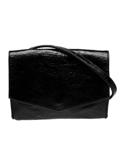 Pre-owned Calleen Cordero Patent Leather Crossbody Bag In Black