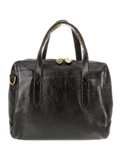 Pre-owned Calleen Cordero Patent Leather Top Handle Bag In Black