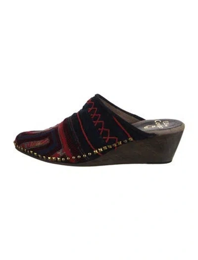 Pre-owned Calleen Cordero Printed Mules In Multi