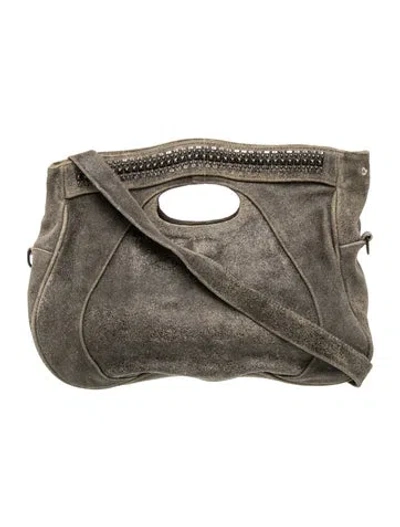 Pre-owned Calleen Cordero Suede Crossbody Bag In Gray
