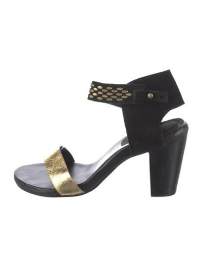 Pre-owned Calleen Cordero Suede Sandals In Black