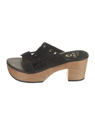 Pre-owned Calleen Cordero Suede Sandals In Black
