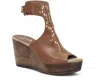 Calleen Cordero Women's Pia Wedge In Tawny Leather With Brass Art In Brown