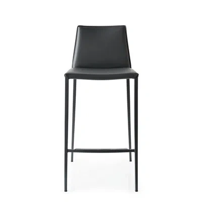 Calligaris Aida Upholstered Stool With Metal Frame In Matte Gray,matte Gray