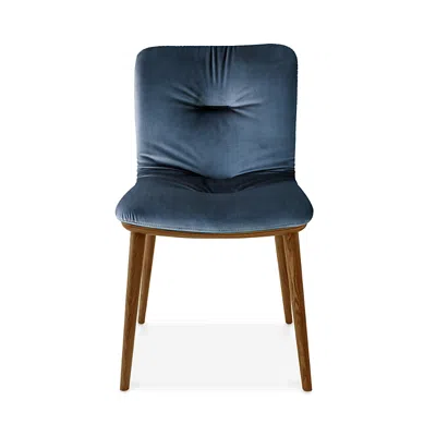 Calligaris Annie Soft Dining Chair In Walnut/venice Ocean Beach