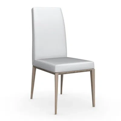 Calligaris Bess Upholstered Dining Chair With Wooden Base In Optic White,natural