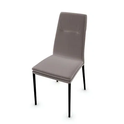 Calligaris Carmen Upholstered Chair With Metal Legs In Mud Brown