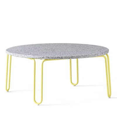 Calligaris Cocktail Table In Matte Lemon Yellow/eco-stone Salt Pepper