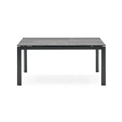 Calligaris Duca Extendable Table With Ceramic Top And Metal Legs In Gray