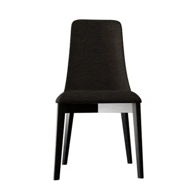 Calligaris Etoile Upholstered Dining Chair With Wooden Legs In Cord,graphite