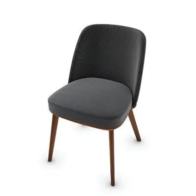 Calligaris Foyer Upholstered Chair With Wooden Base In Ash Gray,walnut