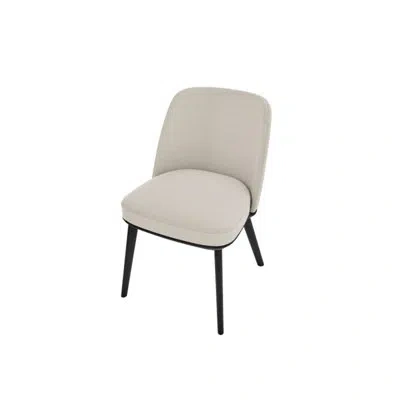 Calligaris Foyer Upholstered Dining Chair With Wooden Base In Neutral