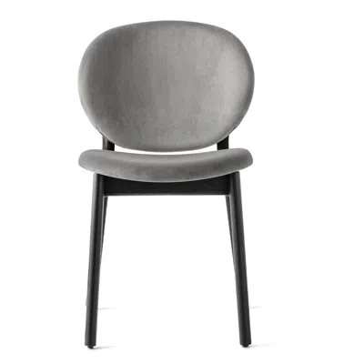 Calligaris Inès Upholstered Chair With Wooden Frame In Ash Gray,matt Black