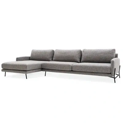 Calligaris Le Marais Upholstered Chaise Lounge In Gray Acrylic