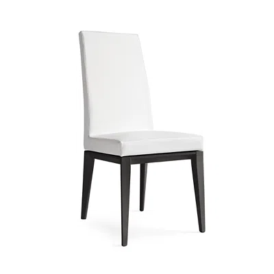 Calligaris Leather Bess Side Chair In Black