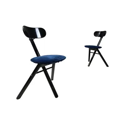Pre-owned Calligaris Pair Of Foldable Stools By , 1990s In Brown