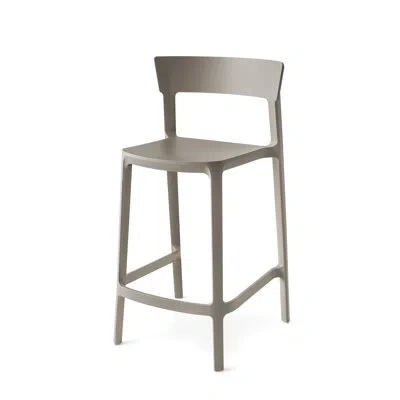 Calligaris Skin Stackable Stool By Archirivolto In Matte Taupe