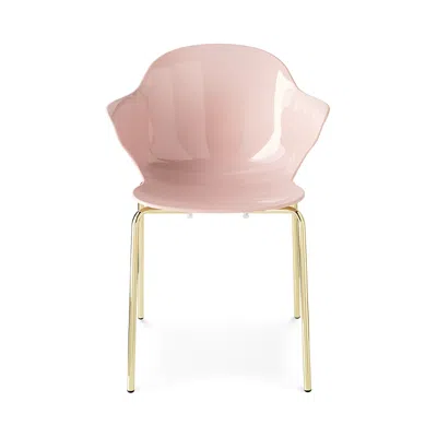 Calligaris St. Tropez Chair In Glossy Optic White/polished Brass