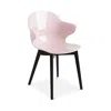 Calligaris St. Tropez Graphite Chair In Graphite/pink