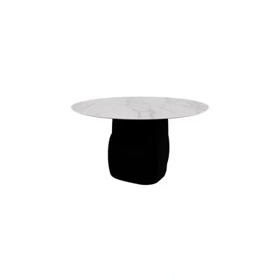 Calligaris Twins Extendable Tables In Matt Black,silk White Marble