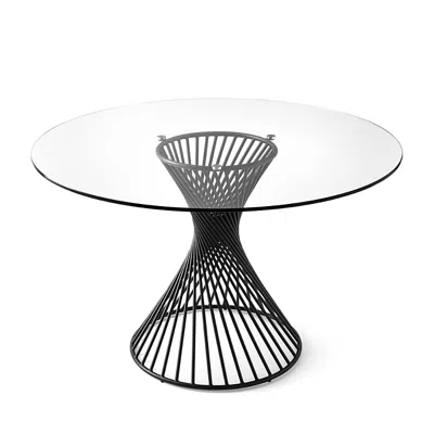 Calligaris Vortex Dining Table In Transparent/matte Black