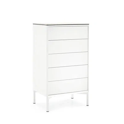 Calligaris York Chest With 5 Drawers In White