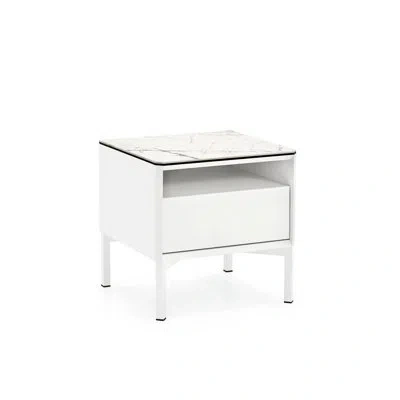Calligaris York Nightstand With 1 Drawer And Open Compartment In White