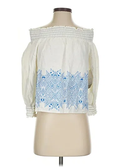 Calligraphie 3/4 Sleeve Blouse In White