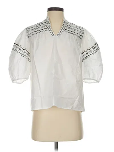 Pre-owned Calligraphie 3/4 Sleeve Blouse In White