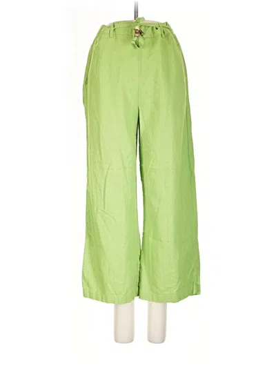 Pre-owned Calligraphie Linen Pants In Green