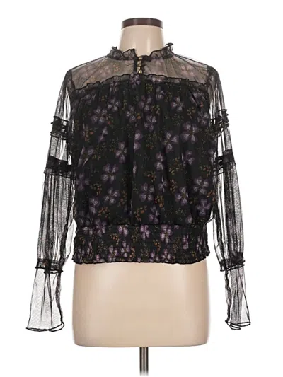 Pre-owned Calligraphie Long Sleeve Blouse In Black
