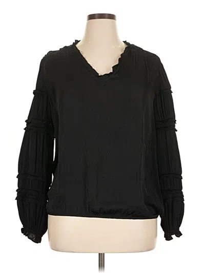 Pre-owned Calligraphie Long Sleeve Blouse In Black