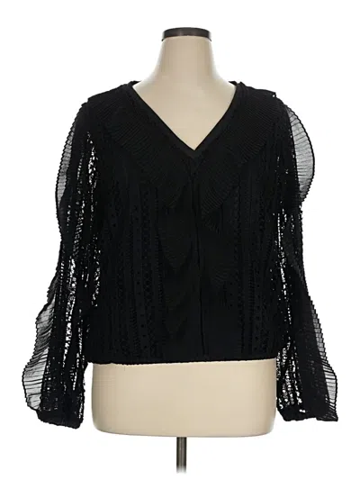 Pre-owned Calligraphie Long Sleeve Blouse In Black