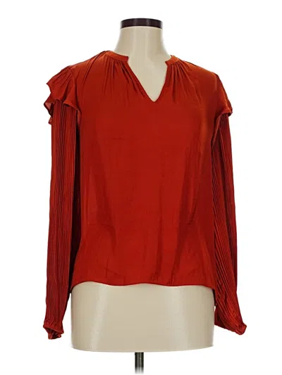 Pre-owned Calligraphie Long Sleeve Blouse In Red