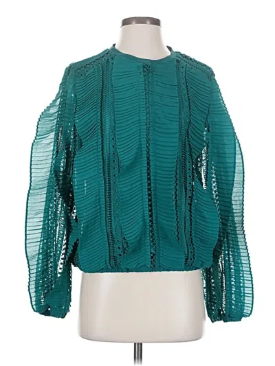 Pre-owned Calligraphie Long Sleeve Blouse In Teal