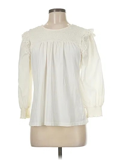 Pre-owned Calligraphie Long Sleeve Blouse In White