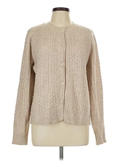 Pre-owned Calligraphie Long Sleeve Top Tan Square Neckline Tops