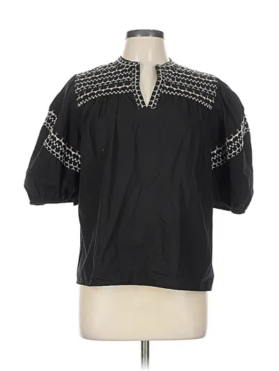 Pre-owned Calligraphie Short Sleeve Blouse In Black