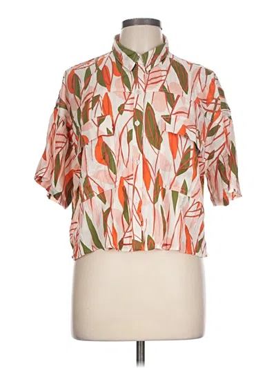 Pre-owned Calligraphie Short Sleeve Blouse In Orange