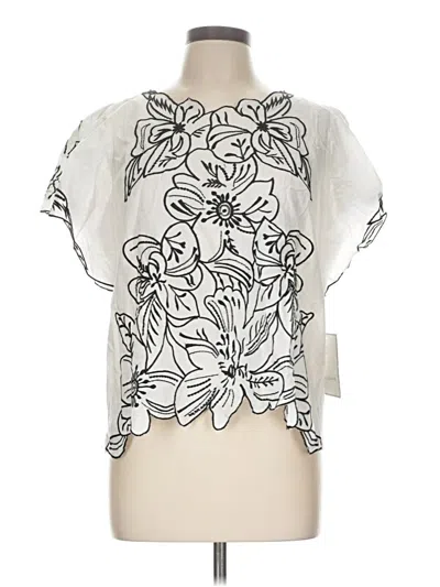 Pre-owned Calligraphie Short Sleeve Blouse In White